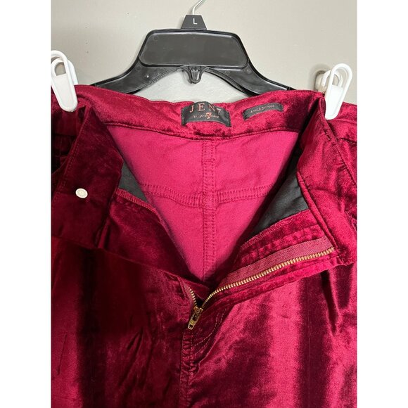 Jen7 By 7 For All Mankind Ankle Skinny Velvet Pants Size 18 Burgundy MSRP $109 - Picture 2 of 5